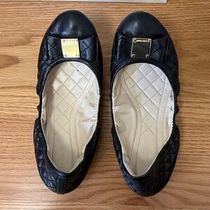 Cole Haan Black leather quilted ballet flats